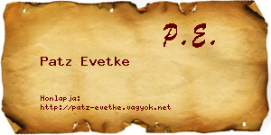 Patz Evetke névjegykártya